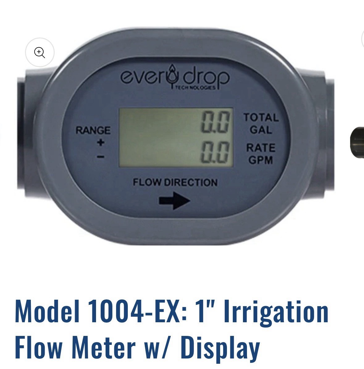 Flow Meter- EveryDropMeters Model 1004-EX 1” Irrigation Flow Meter w/Display