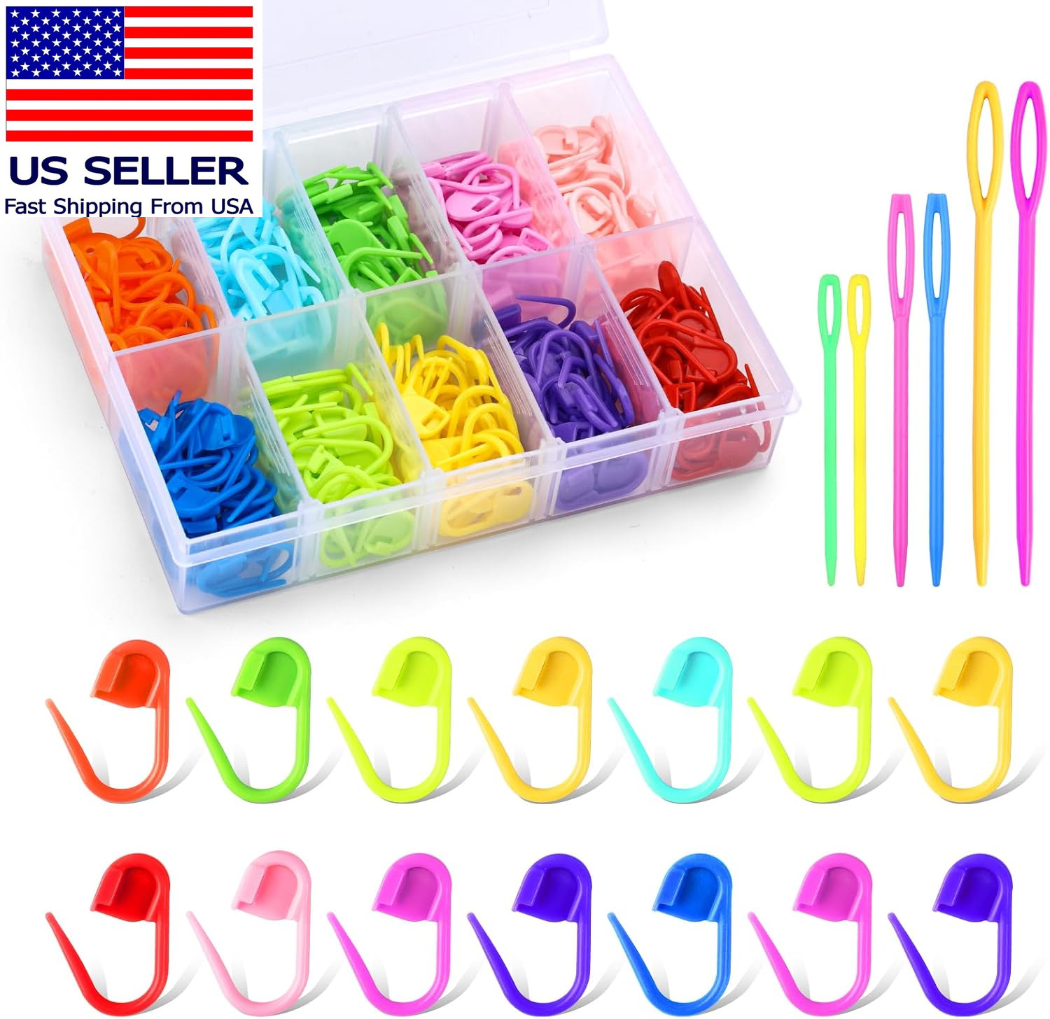200 Pcs Stitch Markers for Crocheting, 10 Color Crochet Stitch Markers Knitting