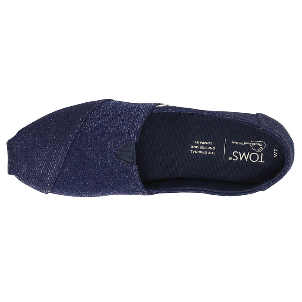 TOMS Alpargata Slip On Womens Blue Flats Casual 10016752T
