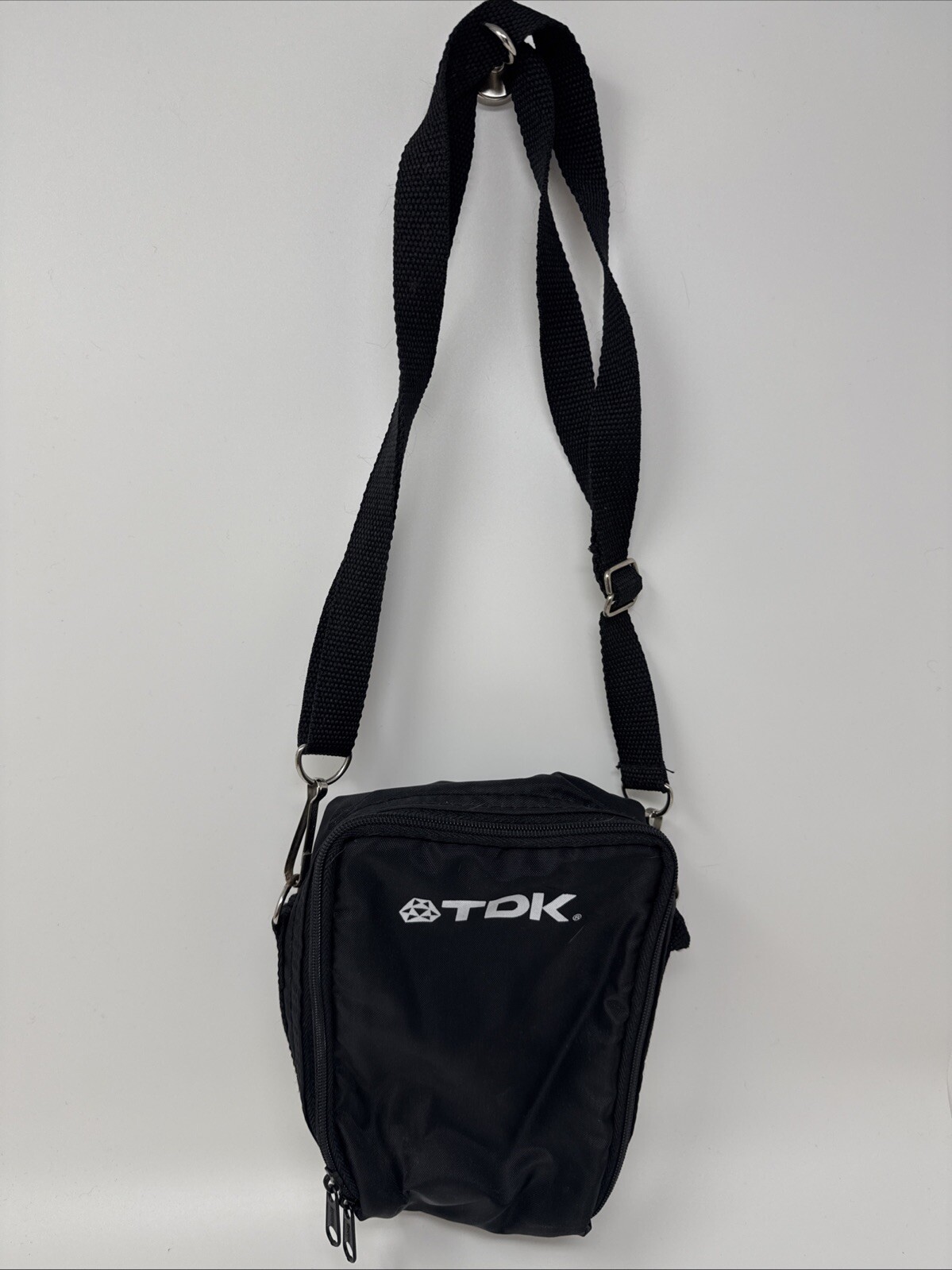 Vintage TDK Cassette Tape Carrying Case Camera Storage Bag Black