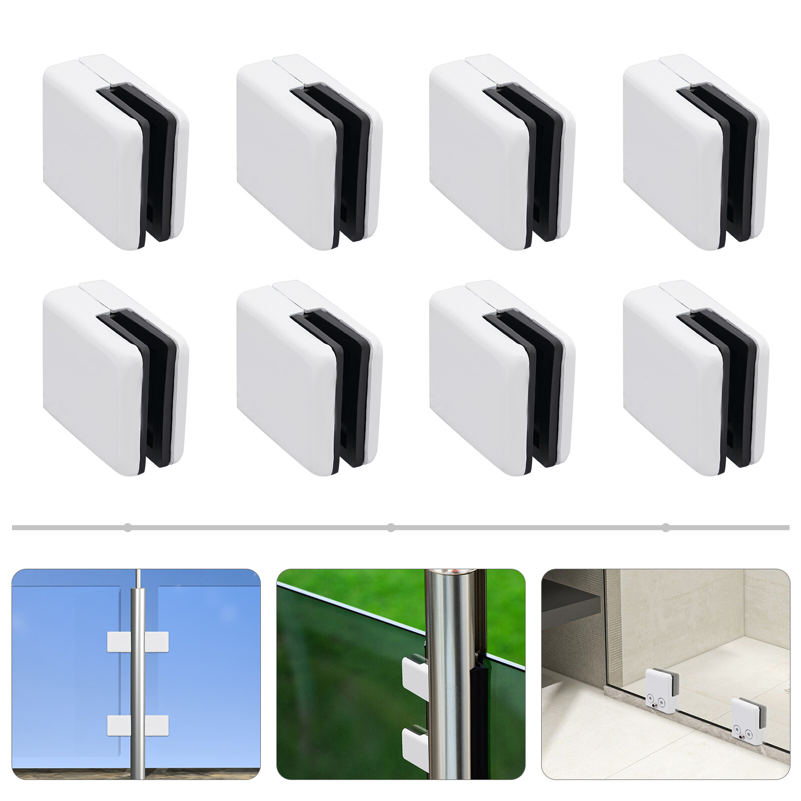 Glass Clamp Clip, Stainless Steel Glass Clamp Clip, White Glass Clamp Clip