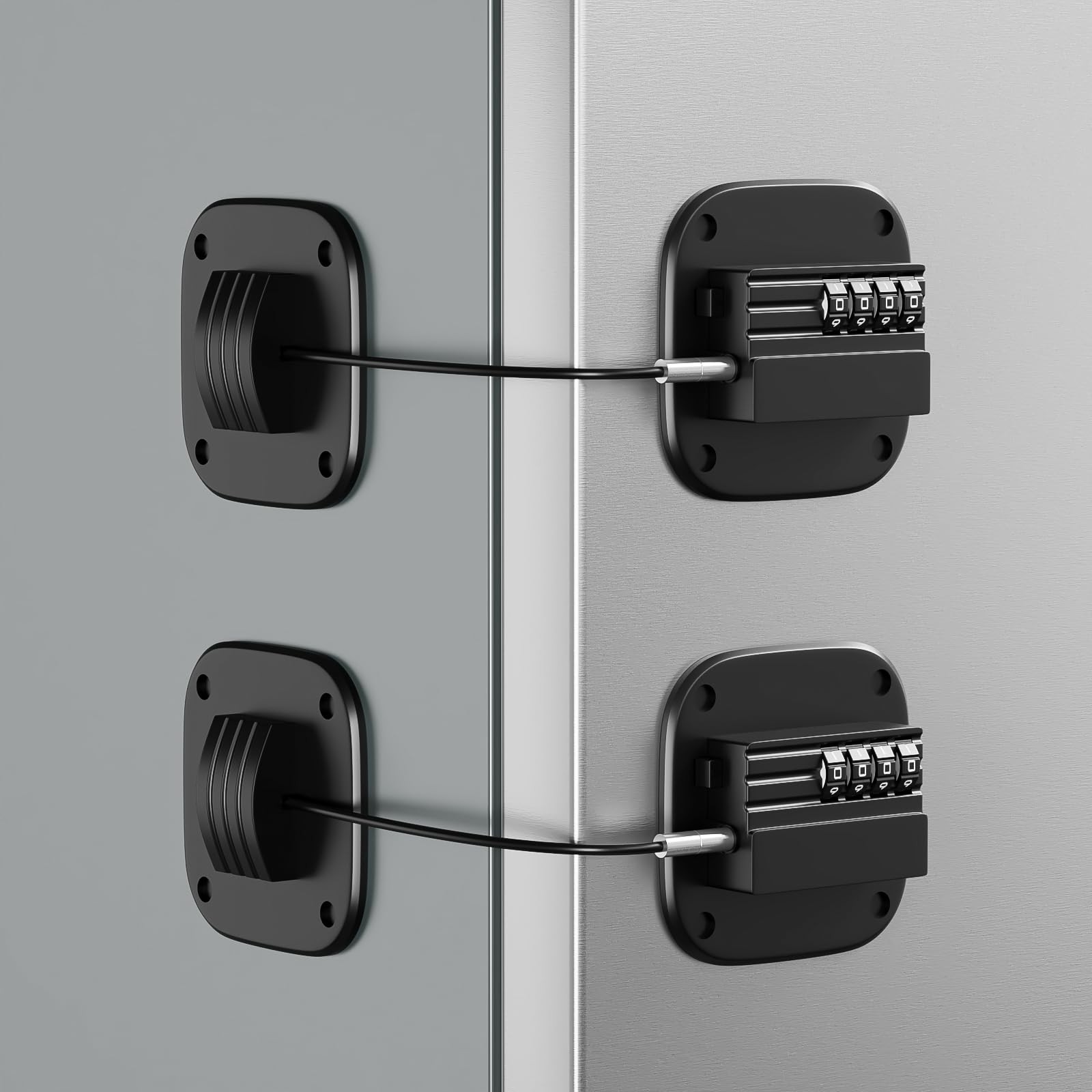 2 Pack Fridge Lock with Combination No Key Required Upgrade Refrigerator Lock...