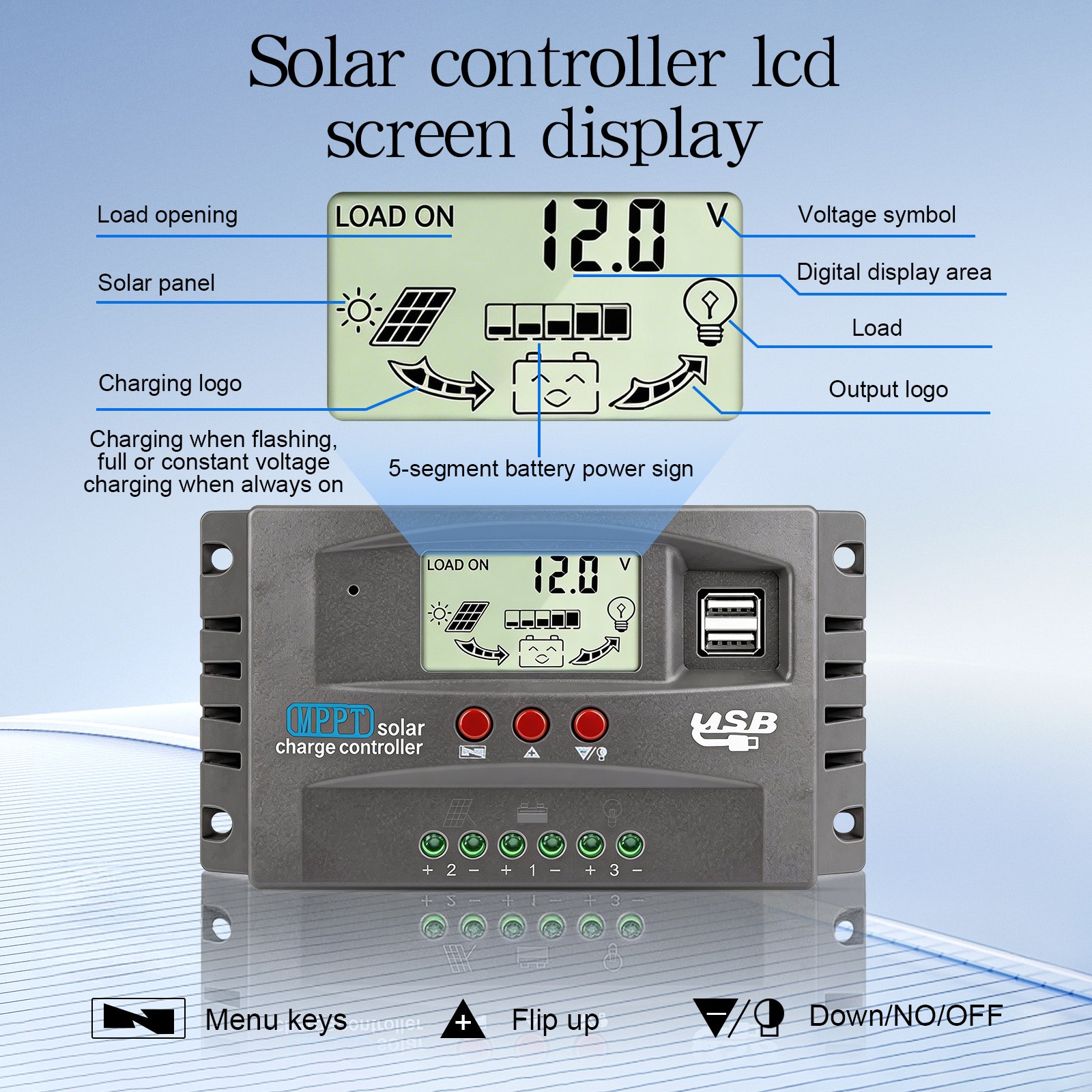 60A MPPT Solar Charge Regulator Controller 12V/24V Auto for lithium battery