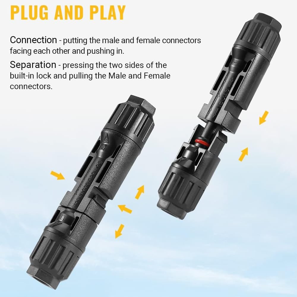 Solar Panel Crimping Tool,Crimping Tool Kit with 10PCS Connectors and 2PCS Sp...