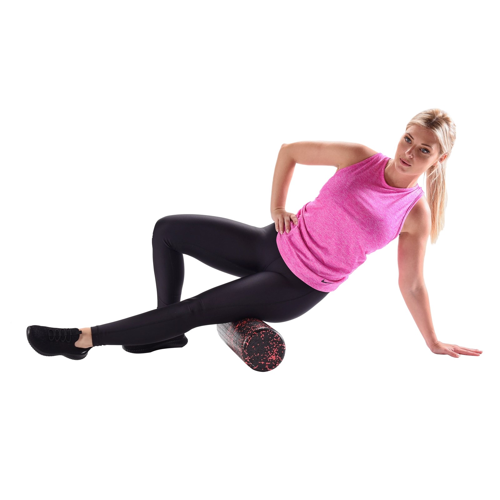 Athletic Works High Density Foam Roller, 18" Length, Red/Black