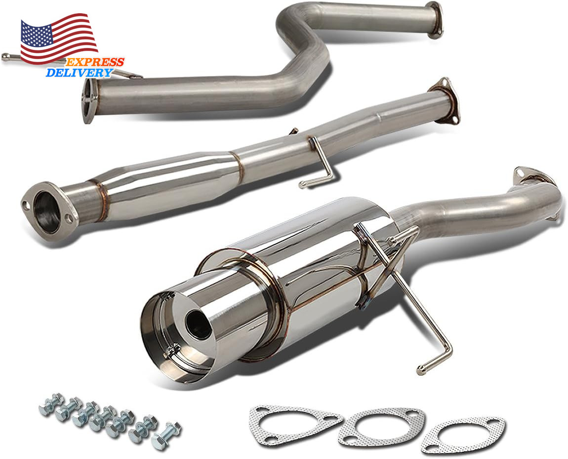 4" round Muffler Tip Catback Exhaust System Fits for 1992-2000 Honda Civic