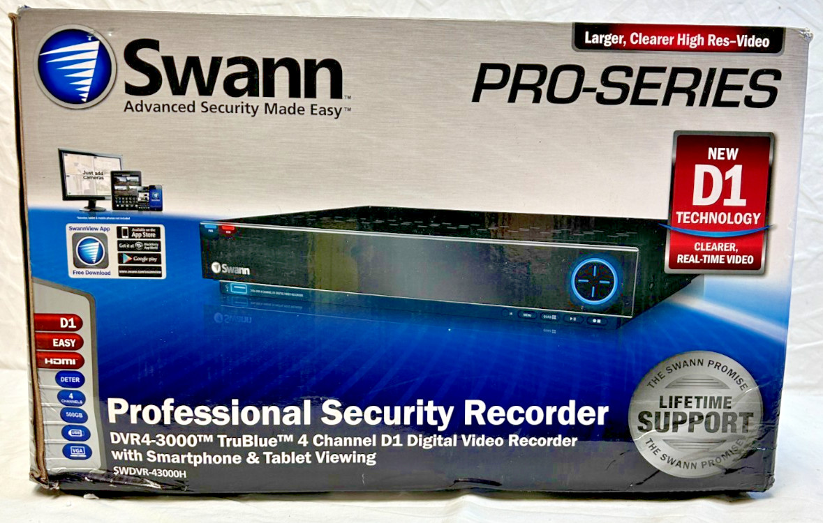 Swann SWDVR-41400H (DVR4-1400) 4 Channel Digital Video Recorder 500GB Hard Drive