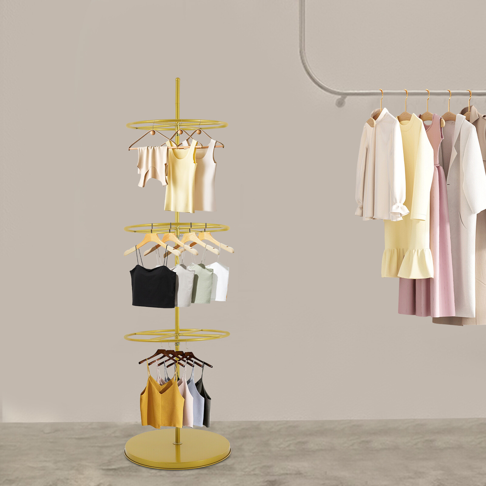 Store Rotatable Retail Round Dispaly Rack for Bra, Shorts, Socks, Underwear NEW