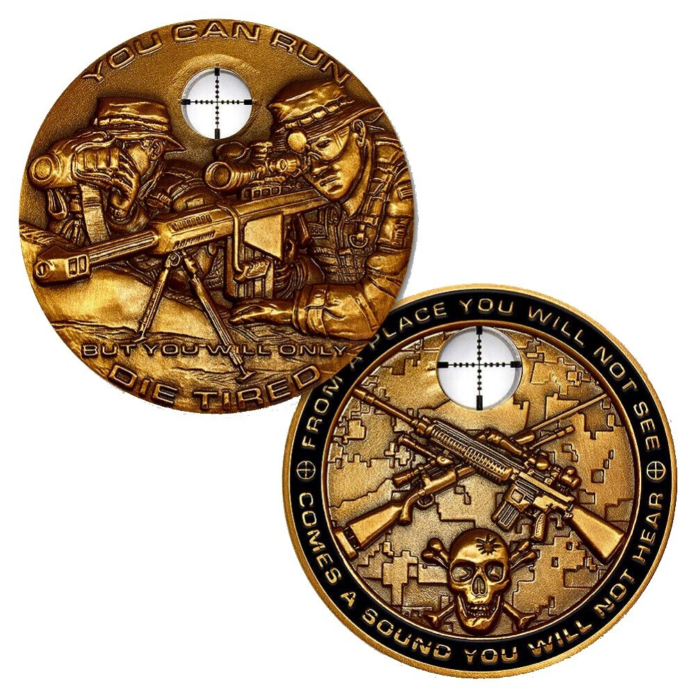 US Army Military Sniper Challenge Bronze Coin 1.75" Size
