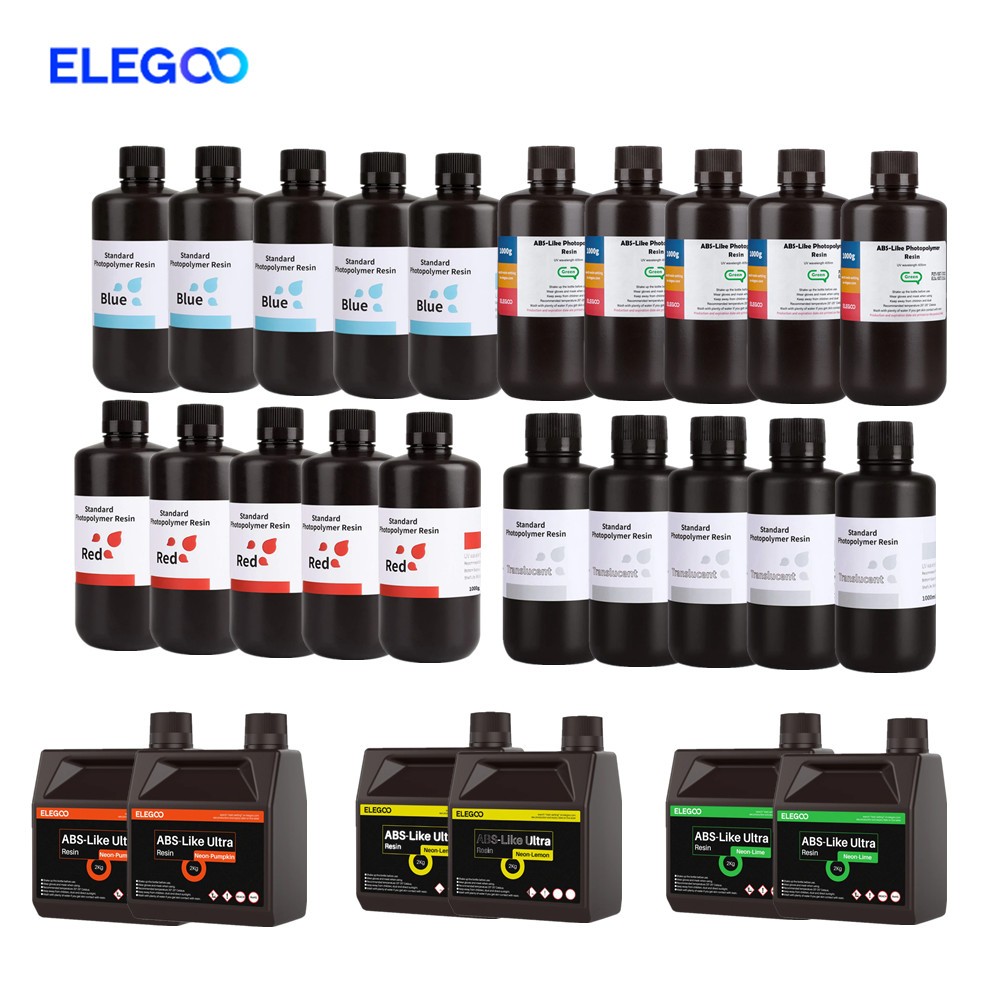 【Buy 6 Get 4 Free,Add 10】ELEGOO Standard Plant/ABS/Water Washable LCD 3D Printer