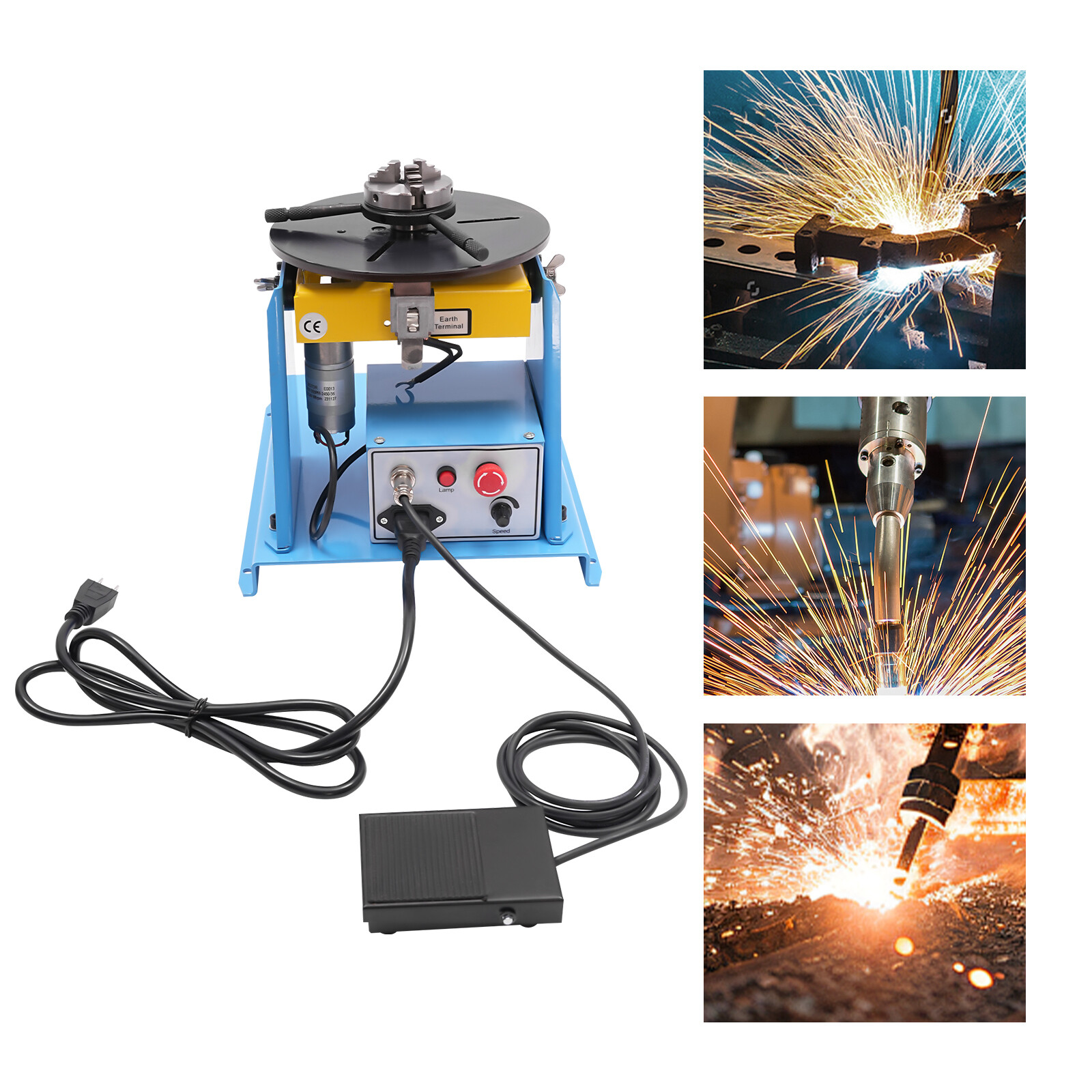10KG Rotary Welding Positioner Turntable Table Welding Position 0-90° 1-12rpm