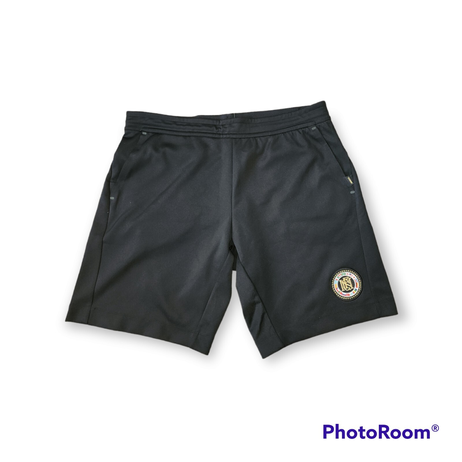 Nike F.C. Men's Size Large Black Soccer Futbol Flag Patch Athletic Shorts