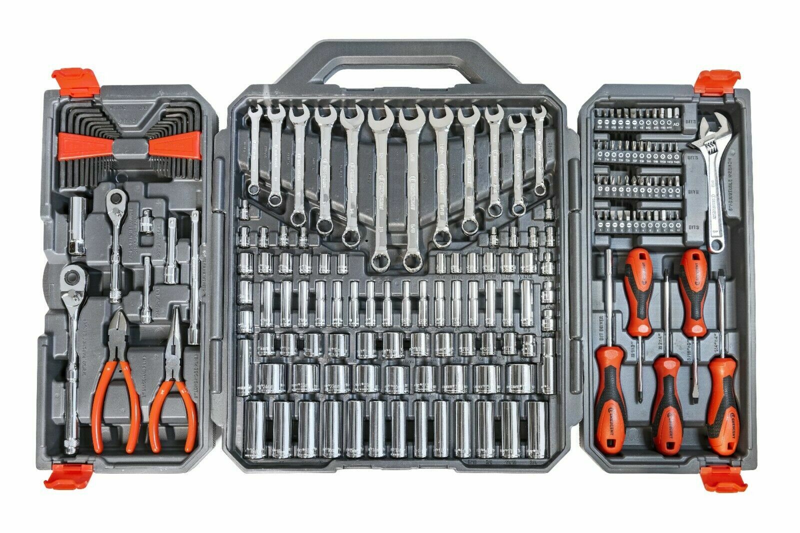 NEW Crescent CTK180 180-Pc 1/4 & 3/8 Dr 6-Pt SAE METRIC PROFESSIONAL TOOL SET