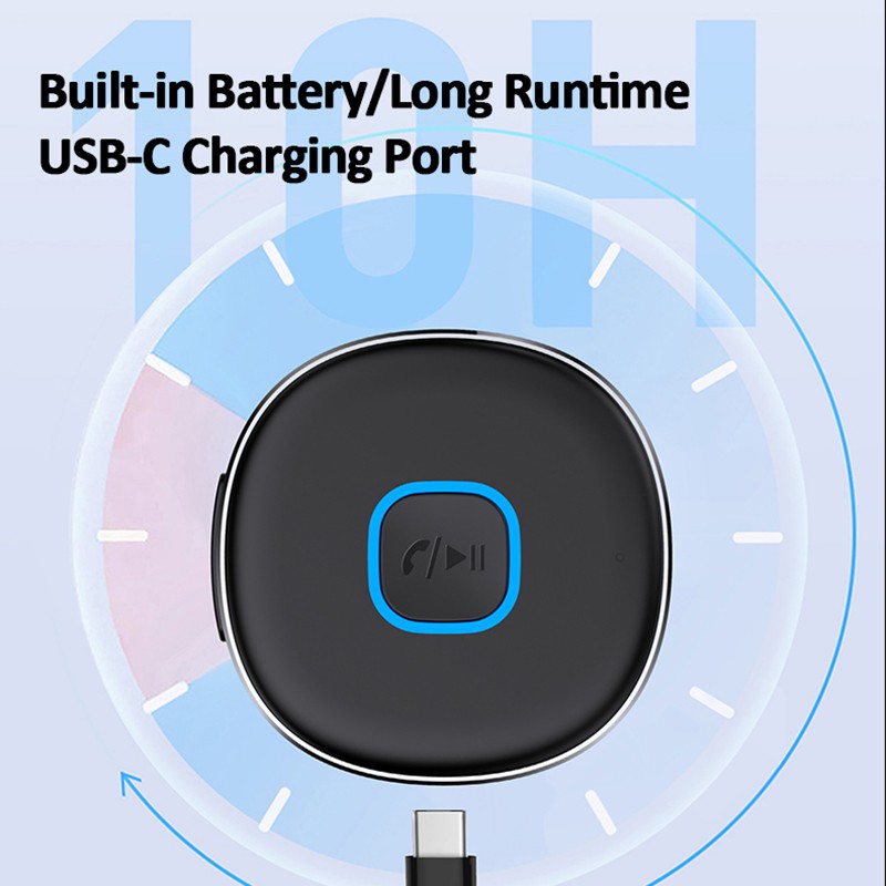 Bluetooth Audio Receiver Wireless Adapter AUX/Rechargeable for Speaker Headsets
