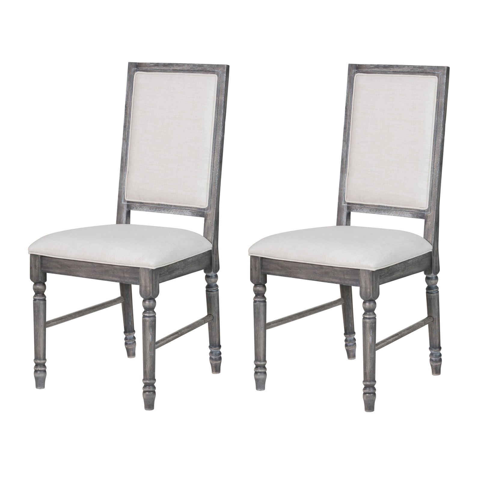 Cream and Weathered Grey Open Back Side Chairs