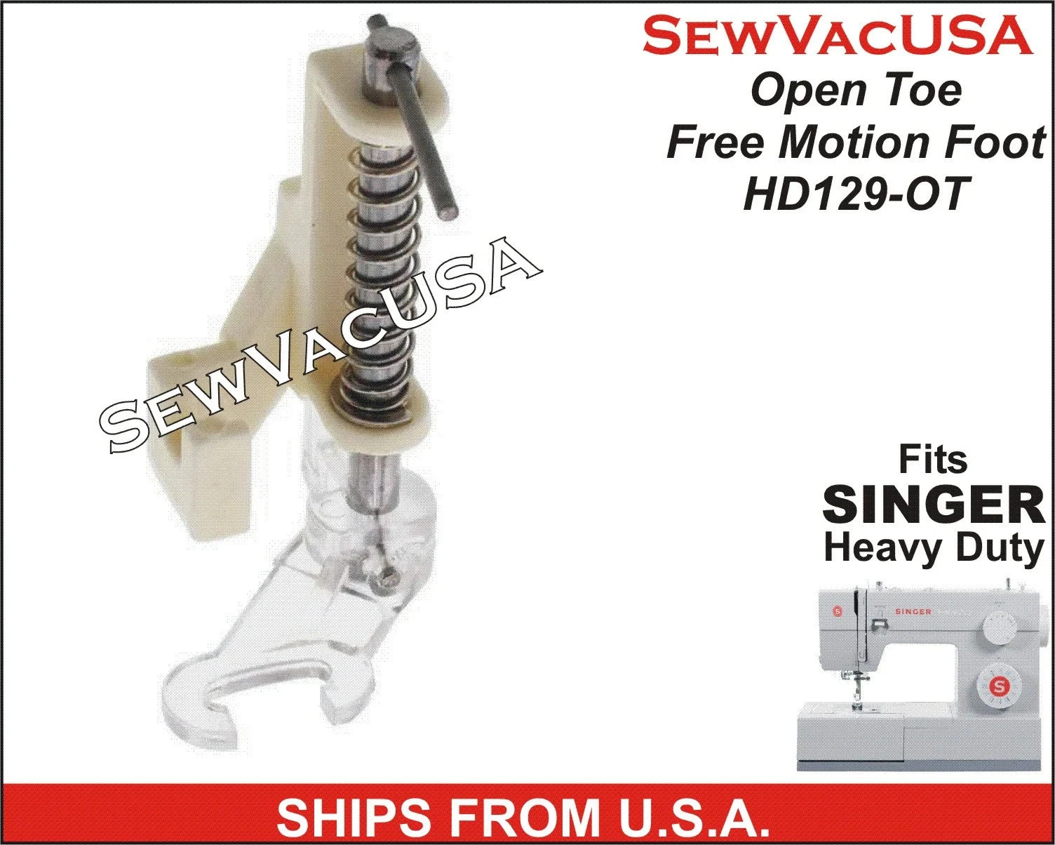 Singer Heavy Duty Open Toe Free Motion / Darning Foot Fits All Low Shank Machine