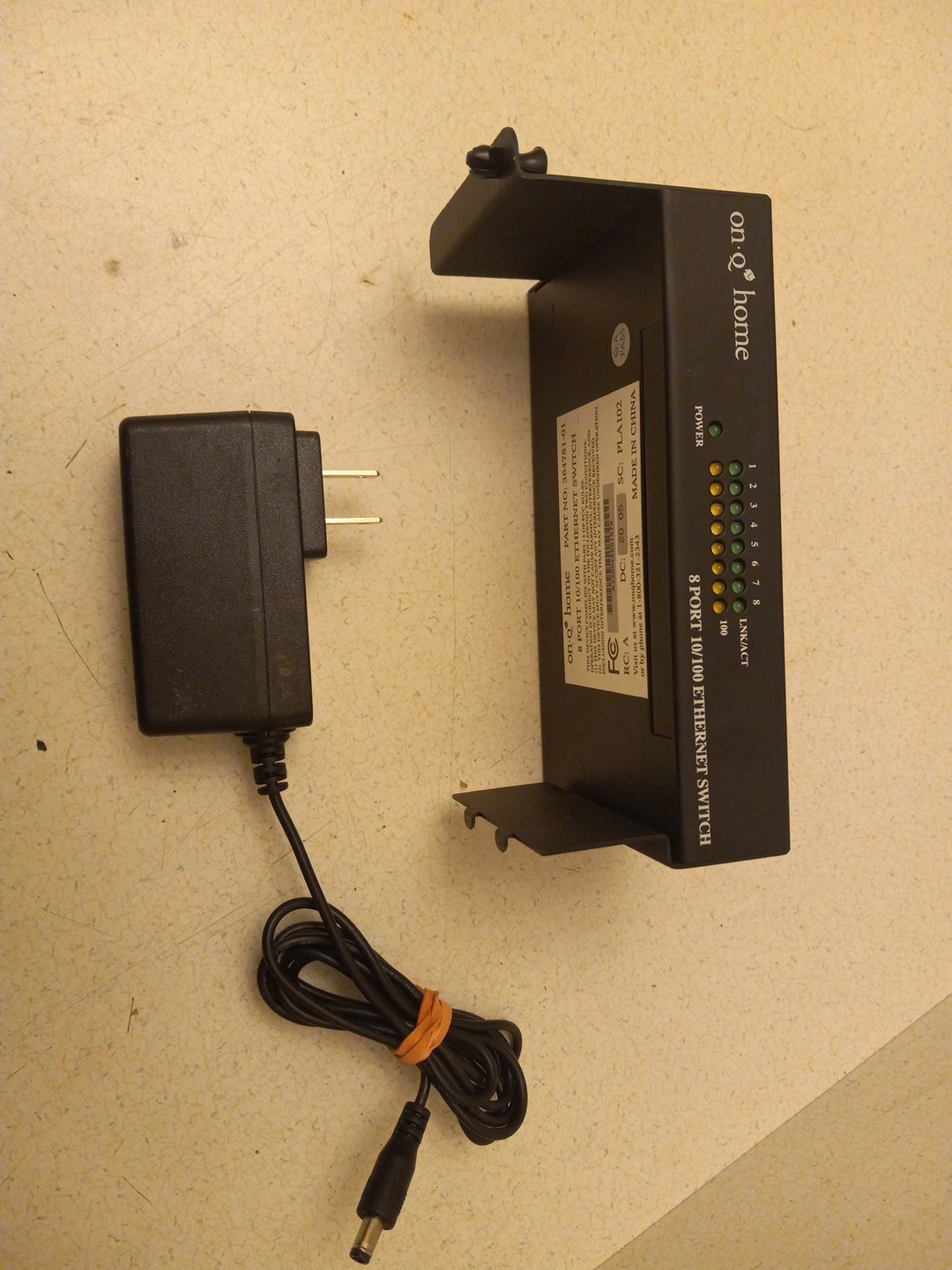 ON Q home -  8-Port 10/100 ethernet Switch model # 364781-01 with power cord