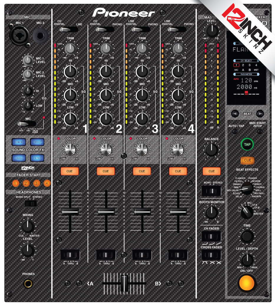 Pioneer DJM-800 Skin Carbon Fiber