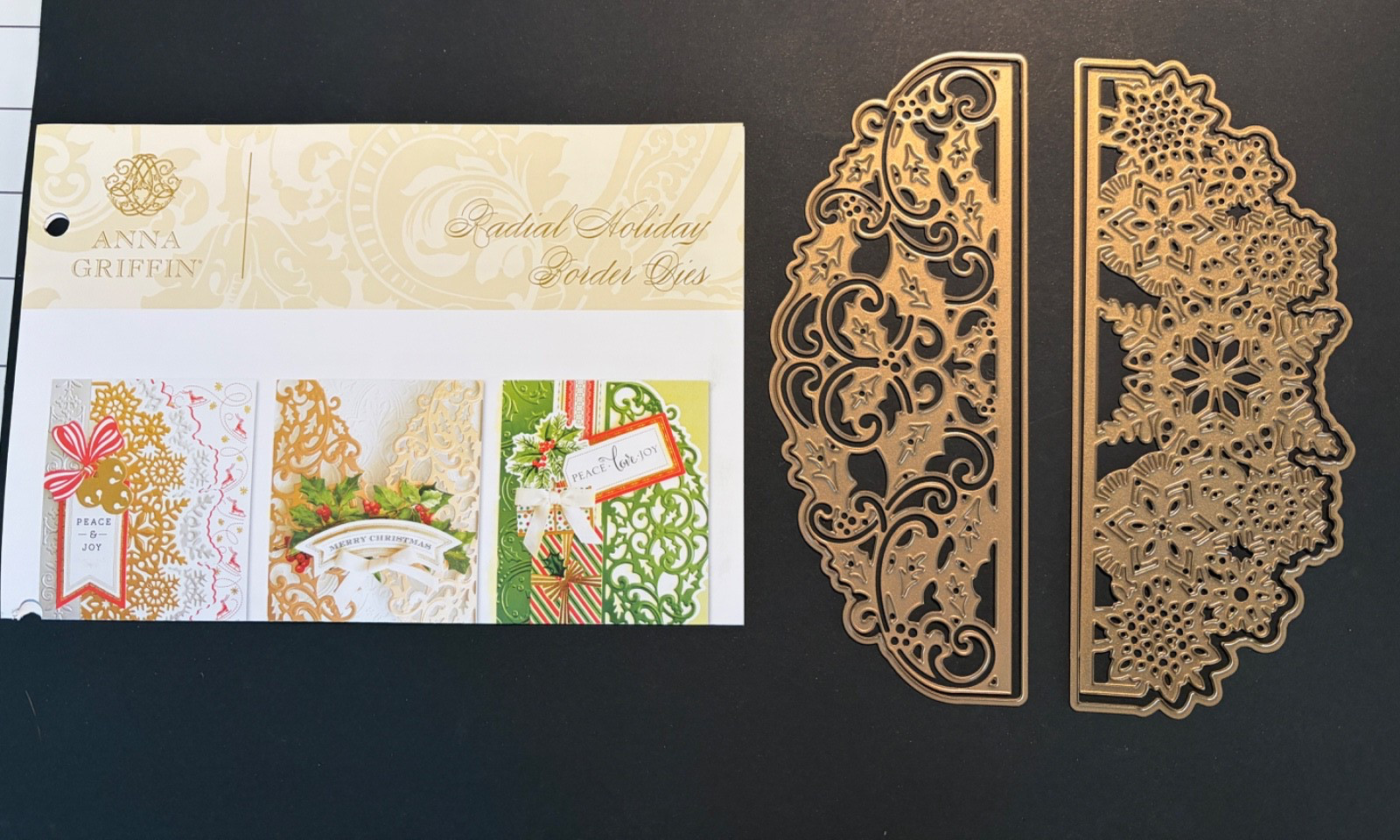 Anna Griffin Radial Holiday Border Die Set w/ idea sheet