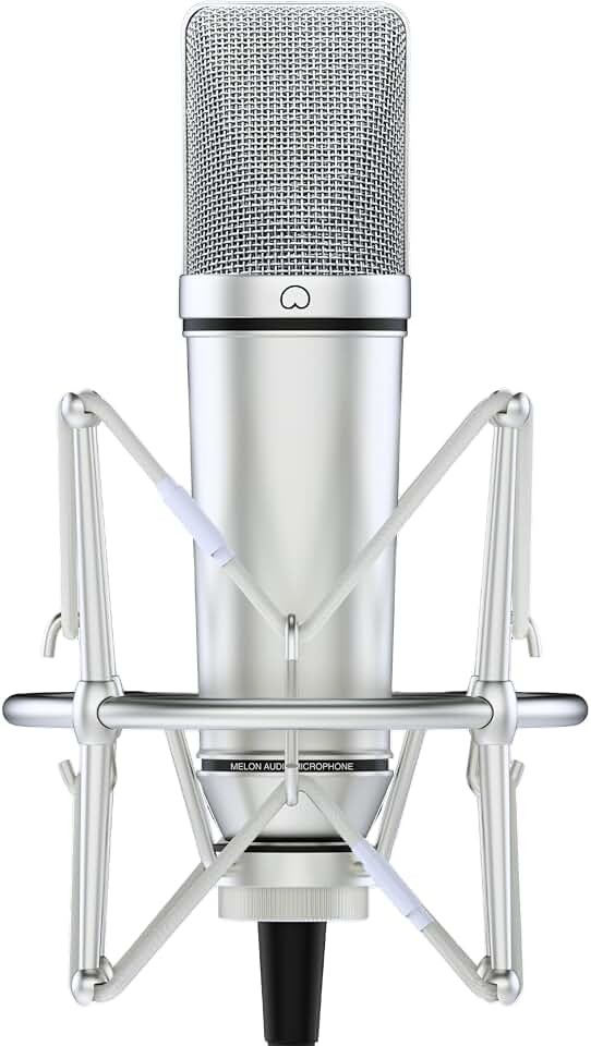 Melon Audio MA-87 Studio Condenser Microphone, 26mm Gold Large Diaphragm