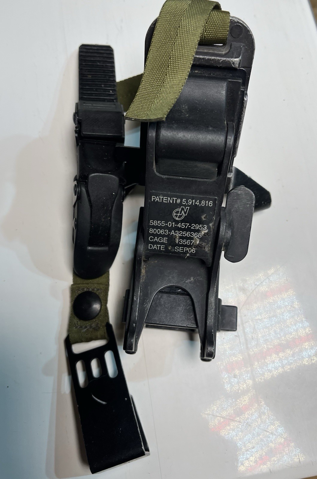 Norotos Night Vision Goggle (NVG) "Rhino" Helmet Mount 5855-01-457-2953 A3256368