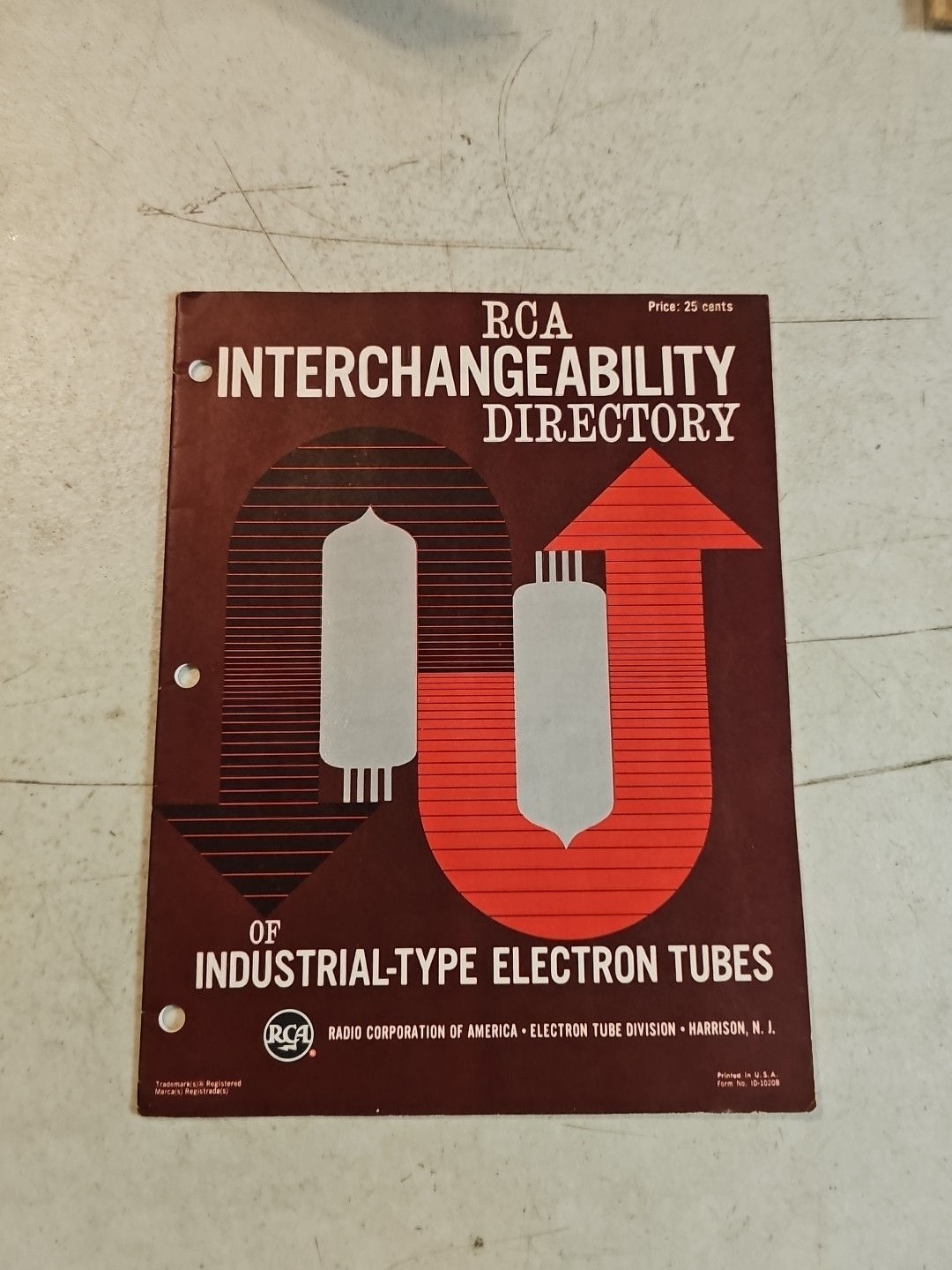 Vintage 1960 RCA Interchangeability Directory Of Industrial Electron Tubes Book