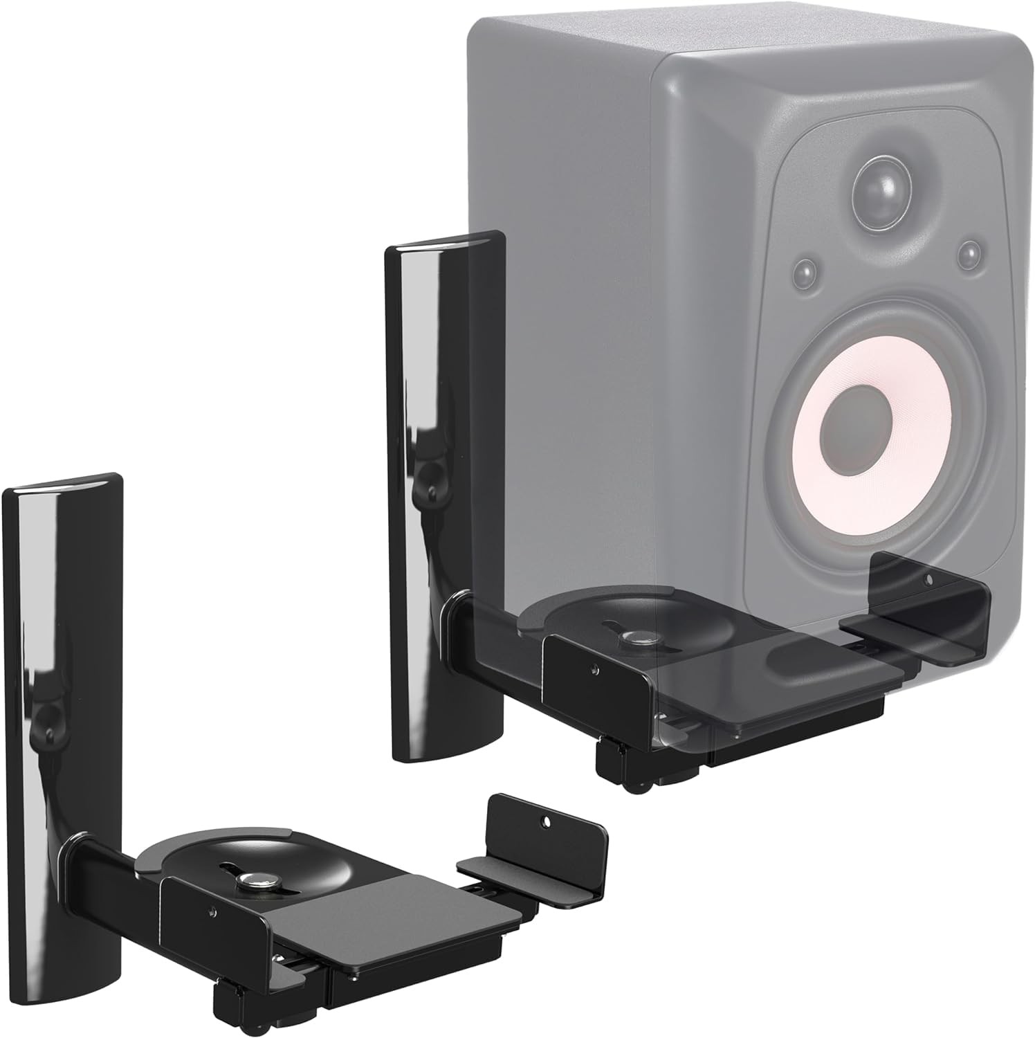 Universal Speaker Wall Mount One Pair of Side Clamping Bookshelf Speaker Moun...