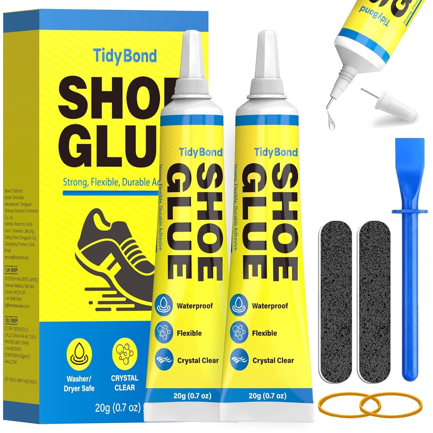 Shoe Glue, Shoe Repair Adhesive Flexible, Waterproof, Clear, Super Strong Glue