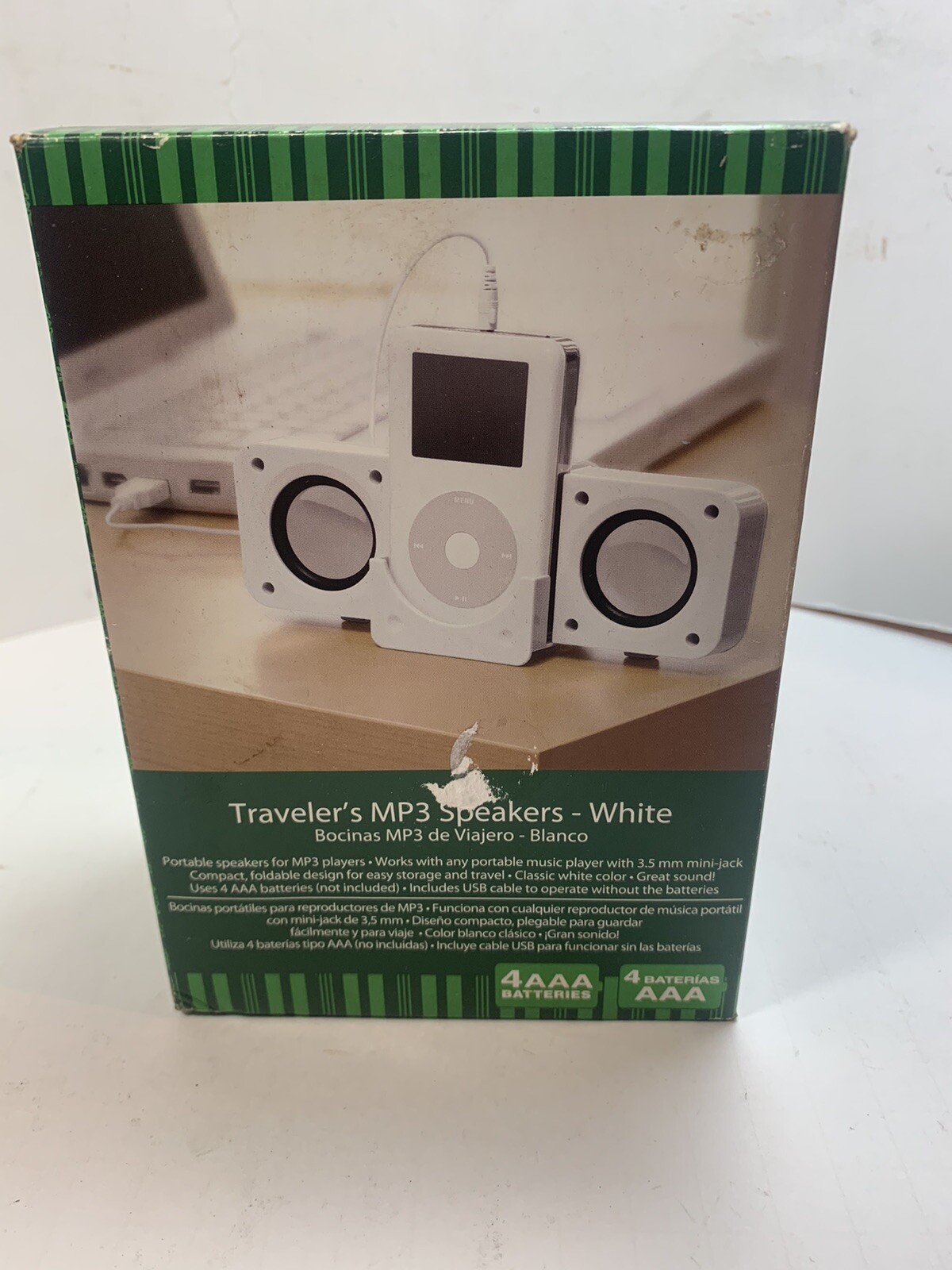 Traveler's MP3 Speakers | White | Speakers Only | NOS