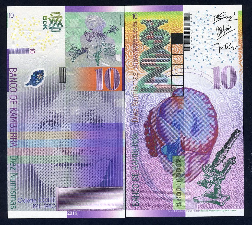 Kamberra, Kingdom, 10 Numismas, 2015, UNC Odette Colte Redesigned New Issue