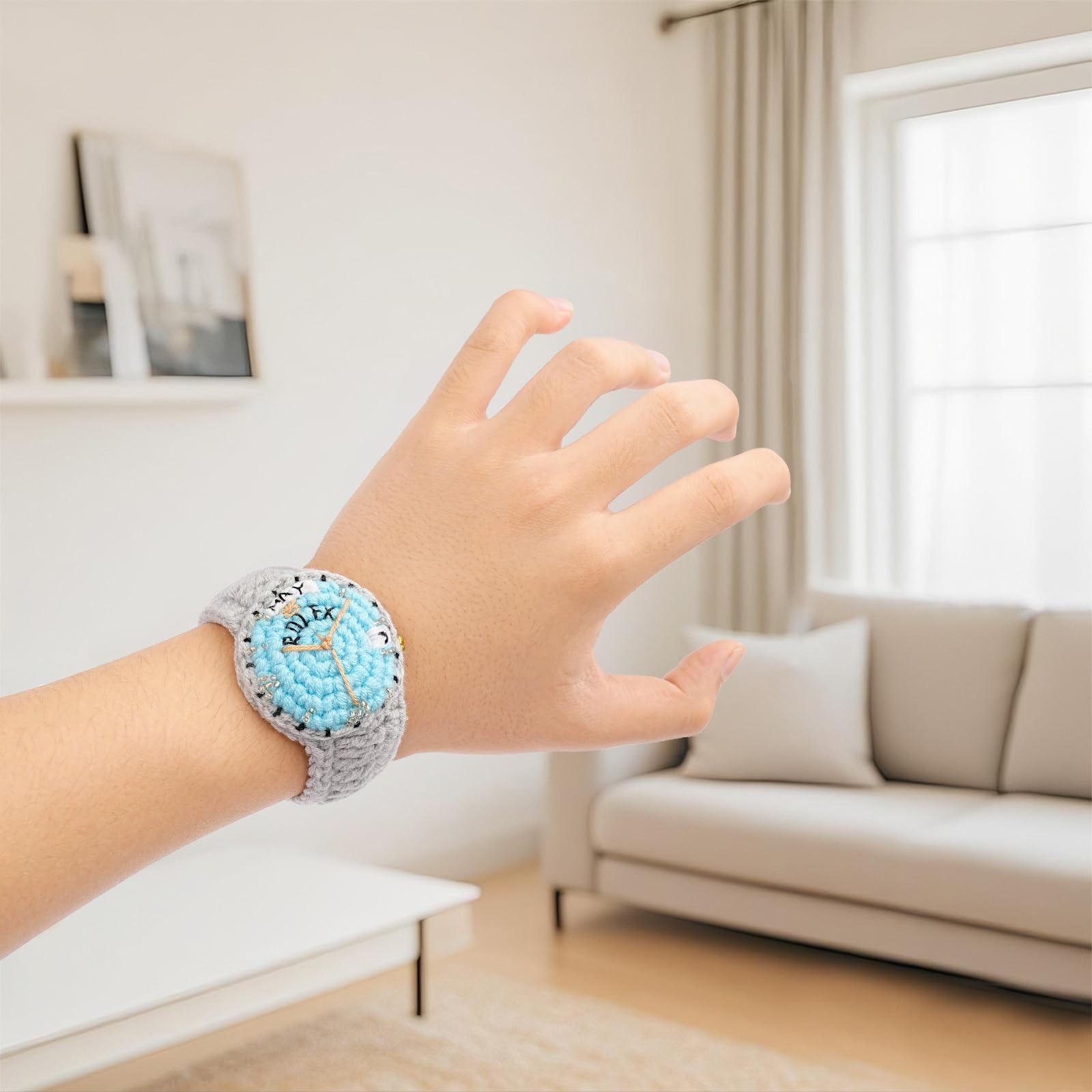Handmade Crochet Watch Bracelet – Funny Jewelry Gift for Boyfriend, Creative ...