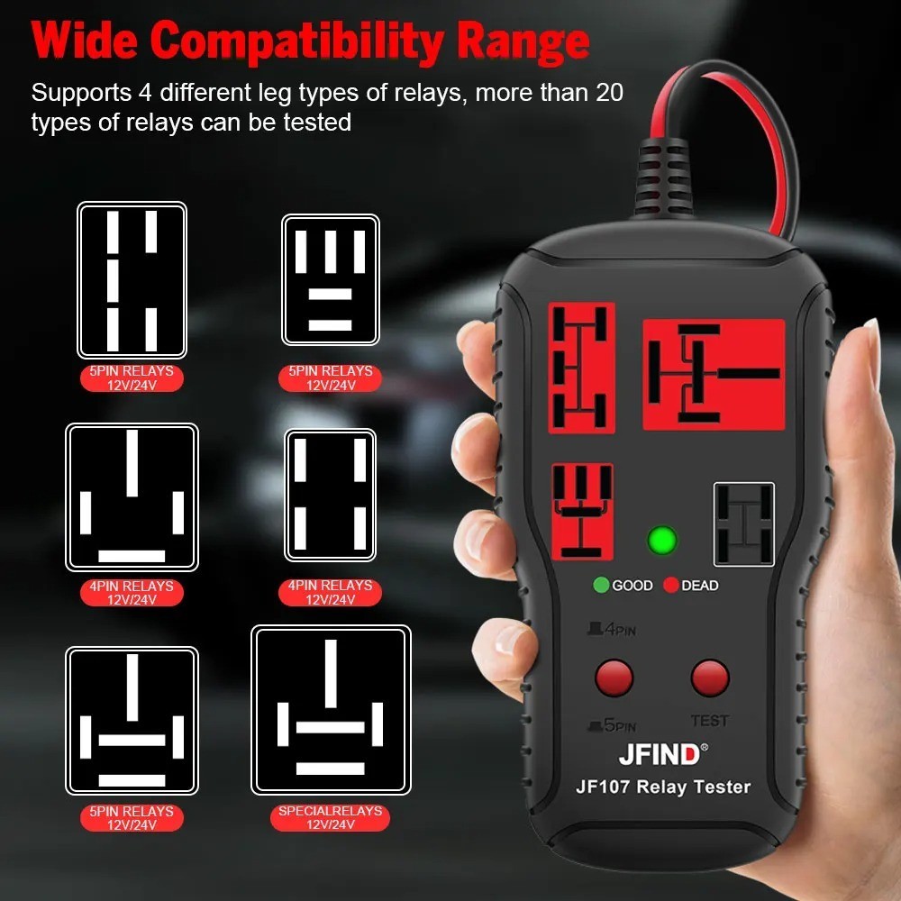 Newest 12V 24V Universal Relay Tester Digital Car & Truck Circuit Battery Checke