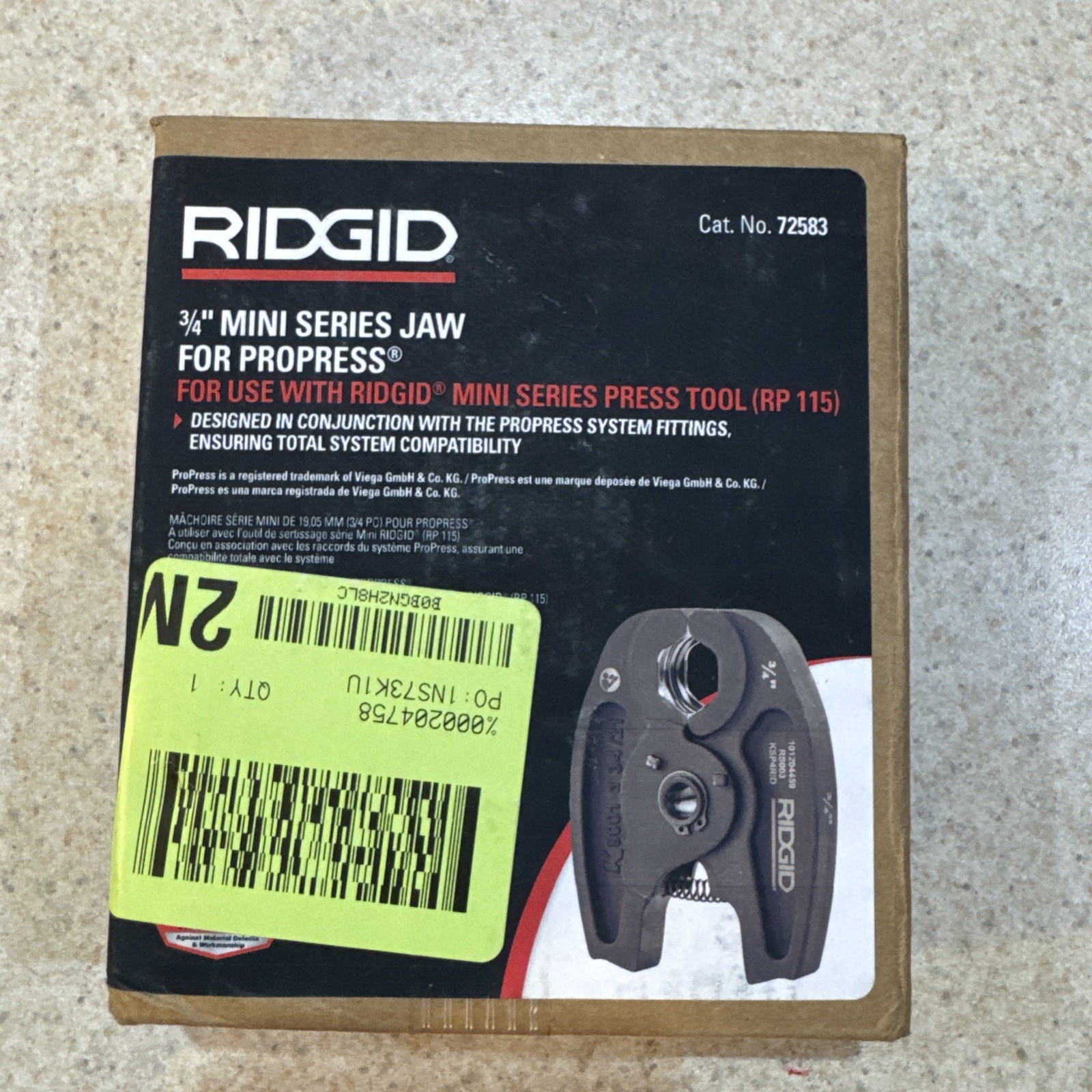 Ridgid 3/4In Mini Jaw For Rp 115 Propress