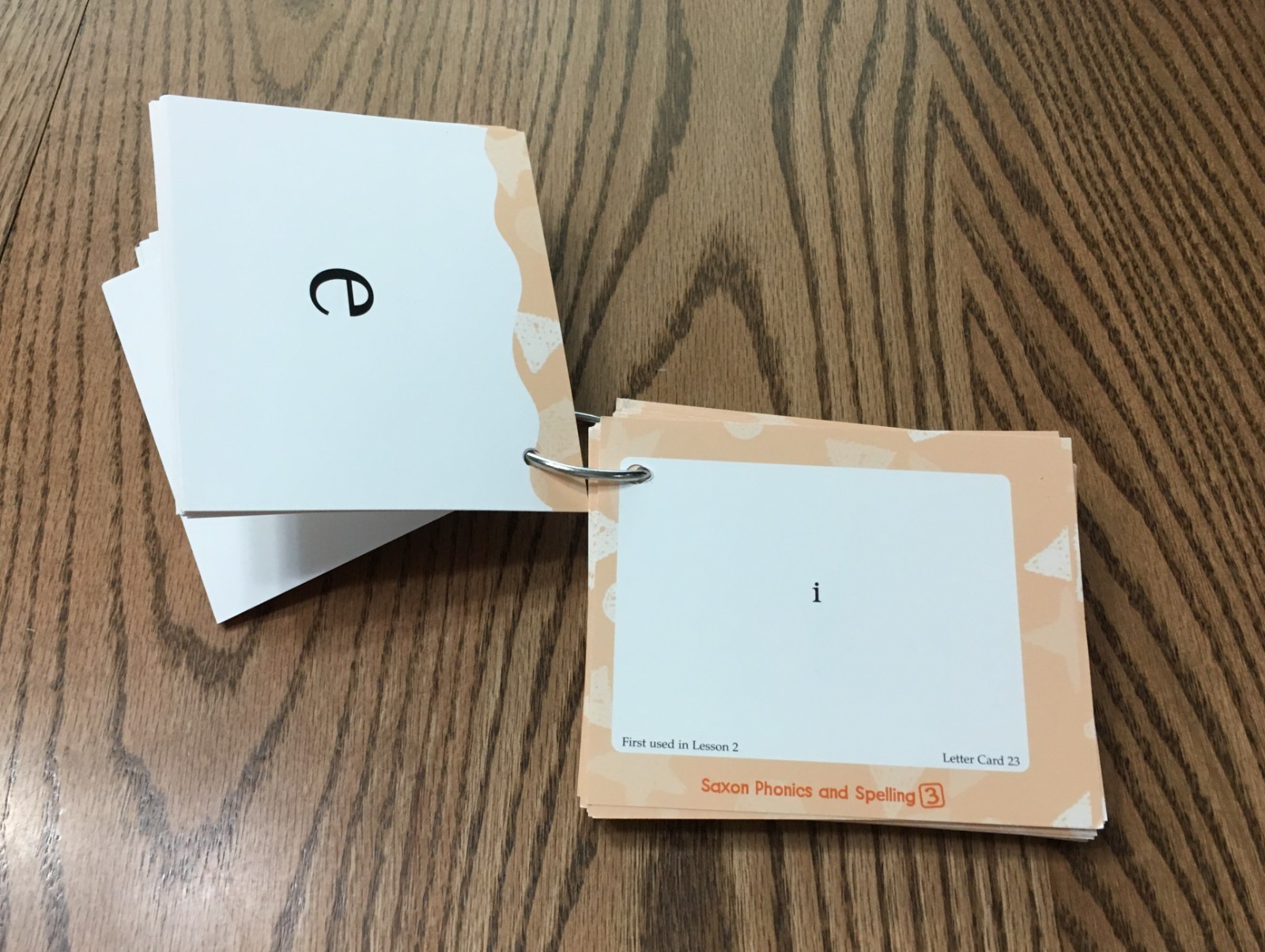 SAXON PHONICS & SPELLING / LETTER DECK / 79 CARDS / GRADE 3 / RING BOUND