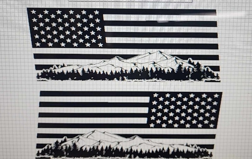 Mountain Amer. US Flag Decals Compatible with Ford Excursion Side window Flags