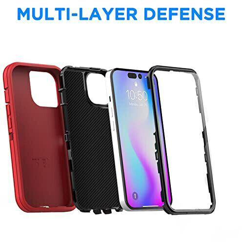 For iPhone 13 / 13 Pro / 13 Pro Max/ Defender Case With Belt Clip Black Tree