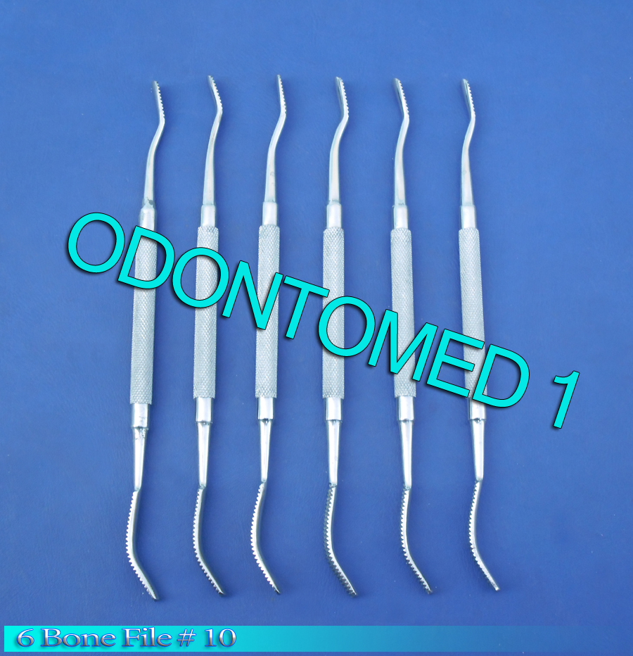 6 Bone File #10 Surgical Dental Dentist Medica Instruments