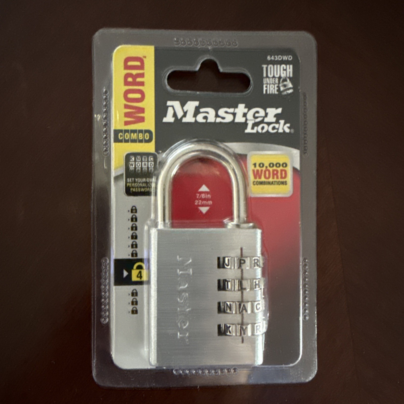 MASTER LOCK 643DWD Set your own WORD combination padlock 10,000 combinations