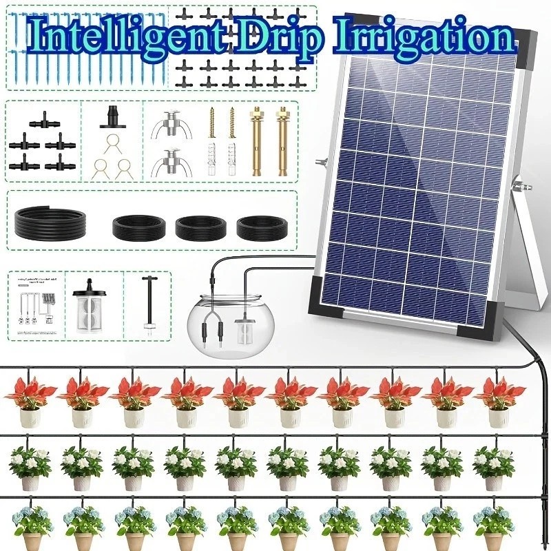 5W Solar Drip Automatic Irrigation Kit Self Watering Irrigation System,New,g