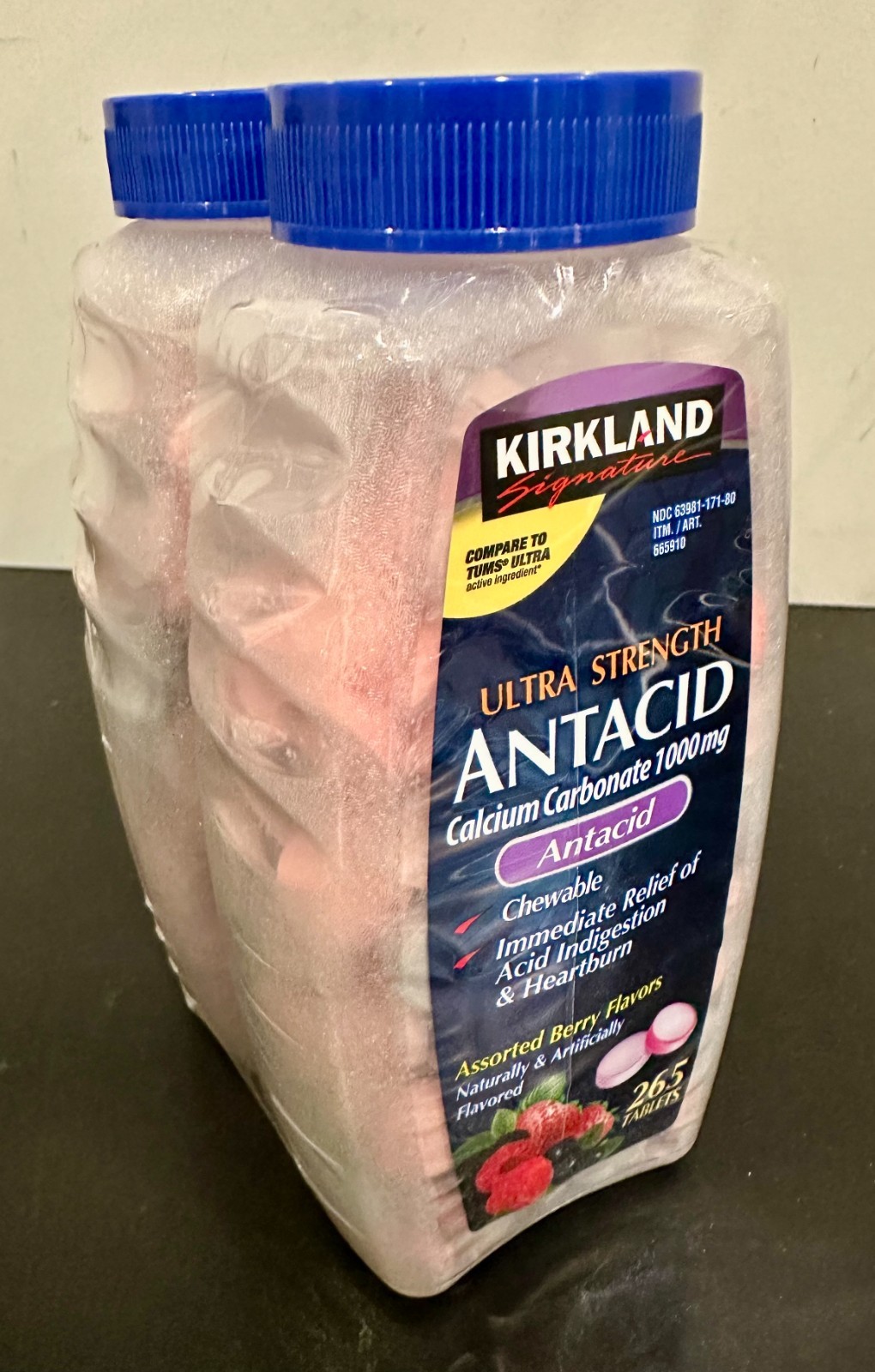 Kirkland Signature Ultra Strength Antacid Assorted Berry 2x265 Tablets EXP 03/29