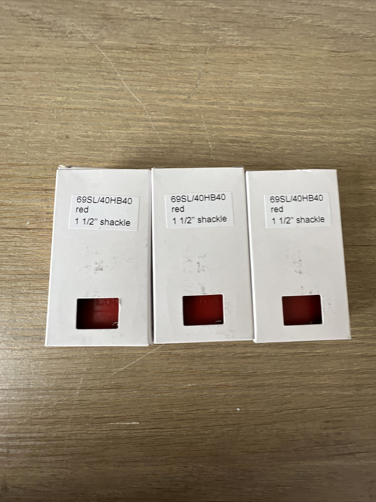 ABUS 69SL/40HB40 Red (3 Pack) 1.5” Shackle