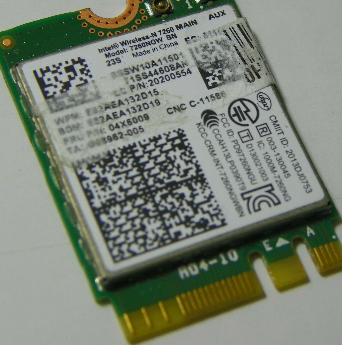 Lenovo 20200554 Dual Band Wireless-N 7260 7260NGW BN BT PCIe NGFF 04X6009