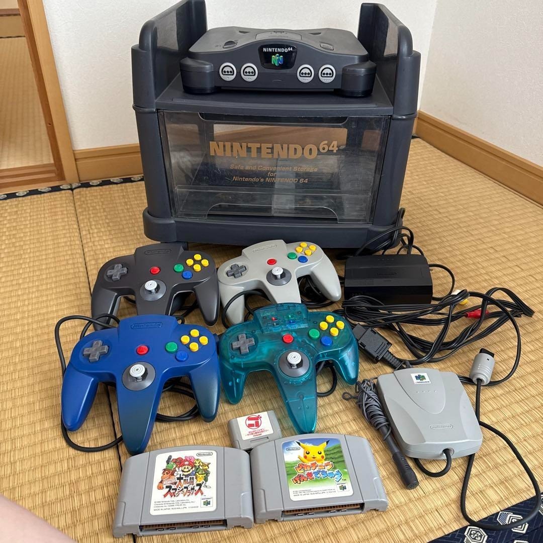 Nintendo 64 N64 Console Japan NTSC-J 4 Controllers + 2 Games Bundle working JP