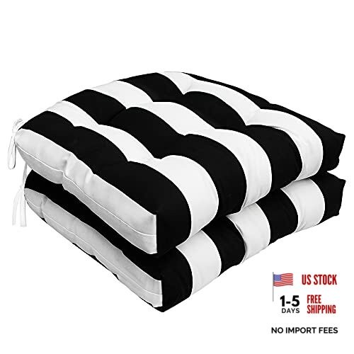 Outdoor/Indoor Wicker Seat Cushions All Weather 19 x 19 Cushion With Ties