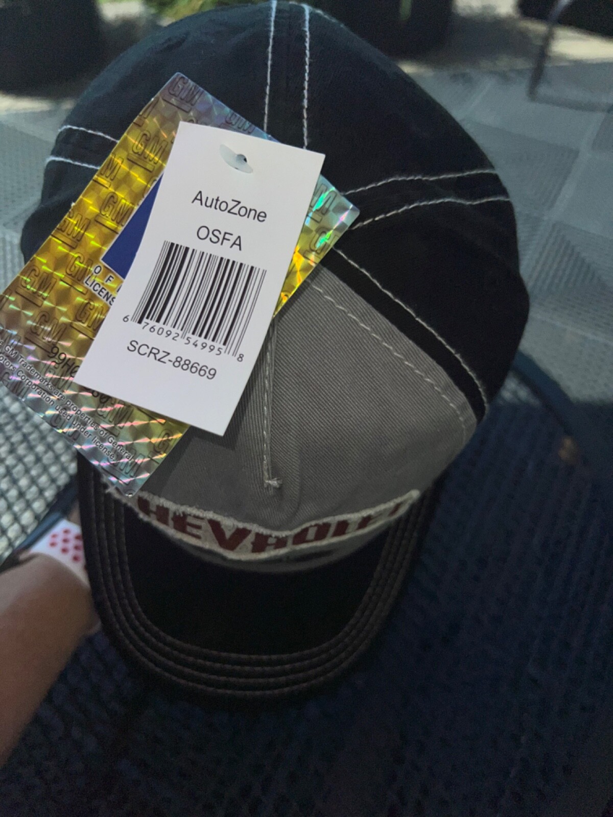 Chevrolet Distressed Cotton Gray lack Brown Hat Cap Hook Loop NOSWT