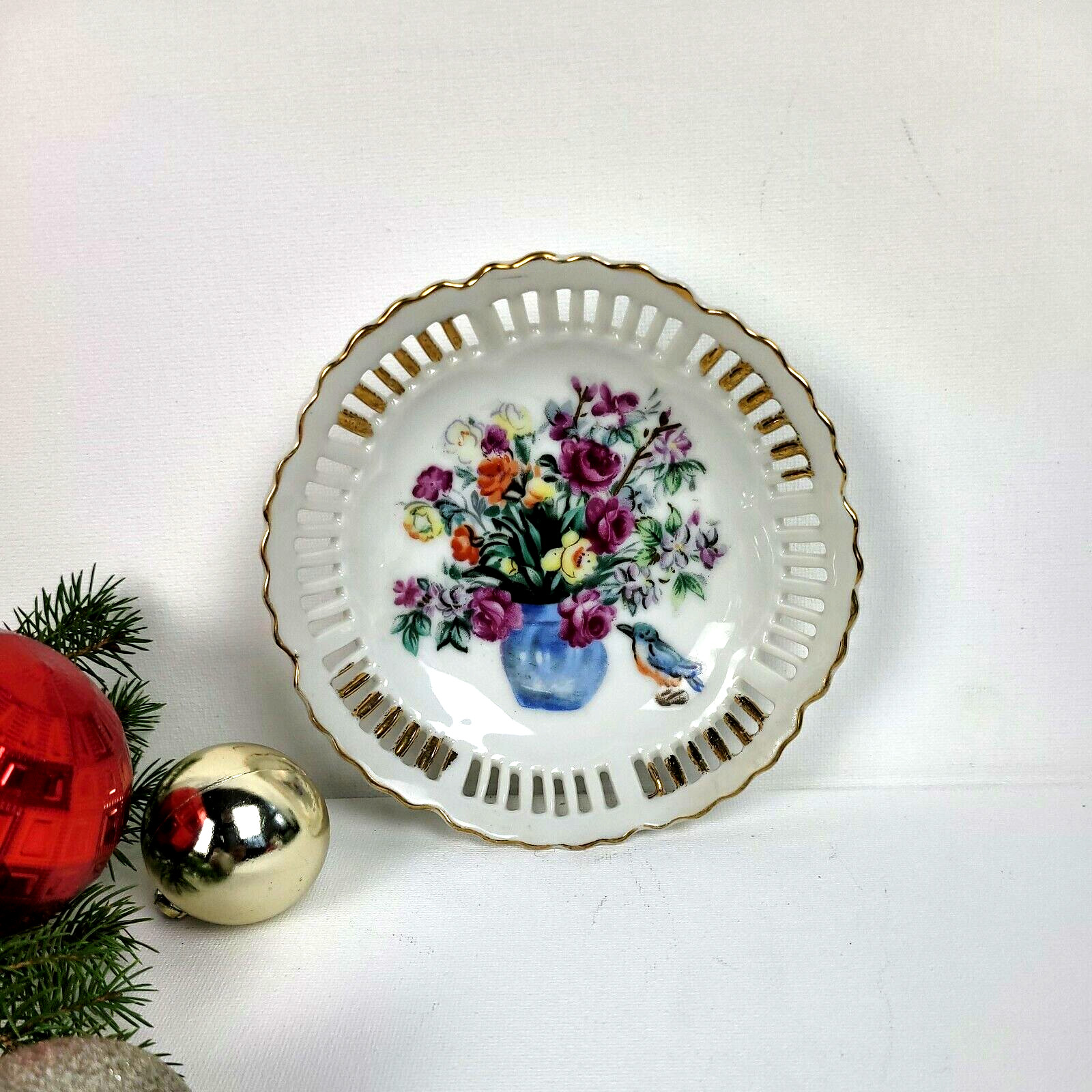5" Floral Candy Dish - Made in Japan