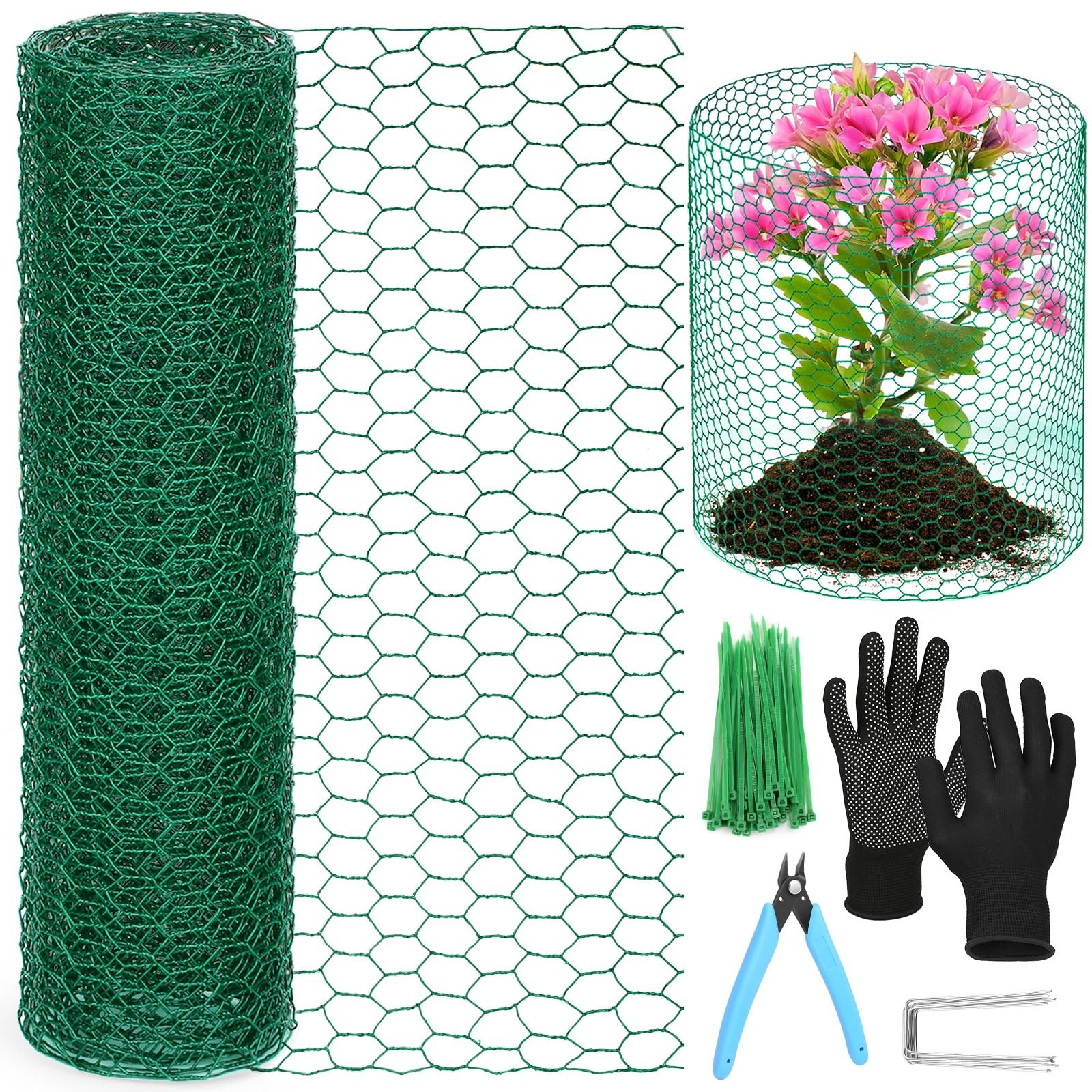 15.7X120 Inch Plant Protectors from Animals 0.8mm Free-Cut Metal Mesh Cages
