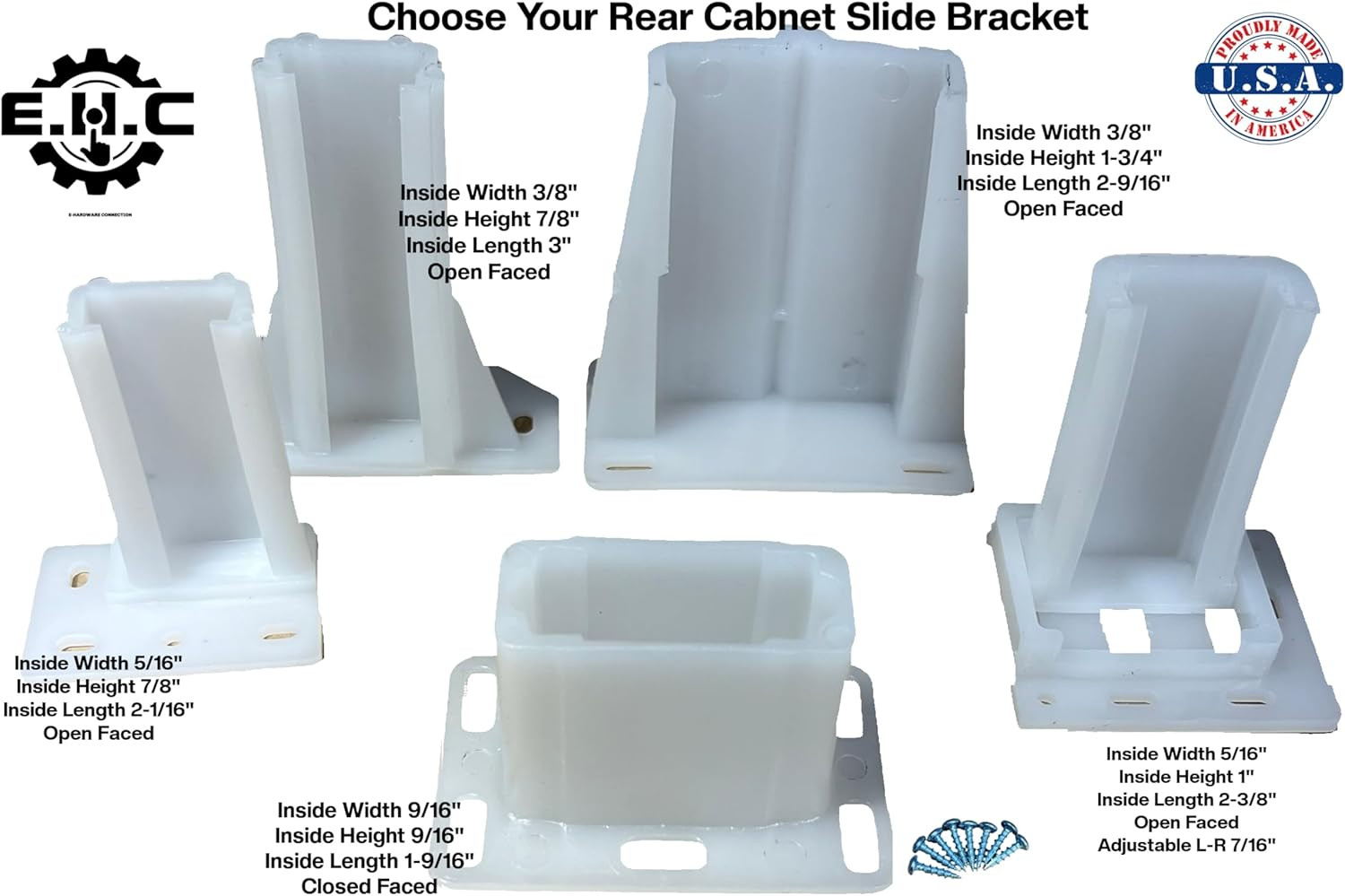 Drawer/Cabinet Slide Track/Socket/Brackets/Choose from Various Sizes/All Hardwar