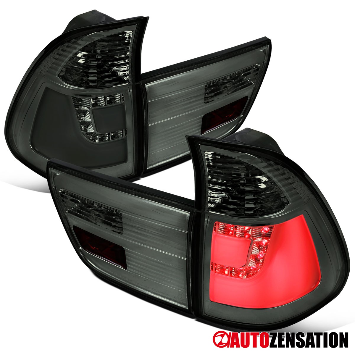 Fits 2000-2006 BMW E53 X5 Smoke LED Tail Lights Rear Brake Stop Lamps Left+Right