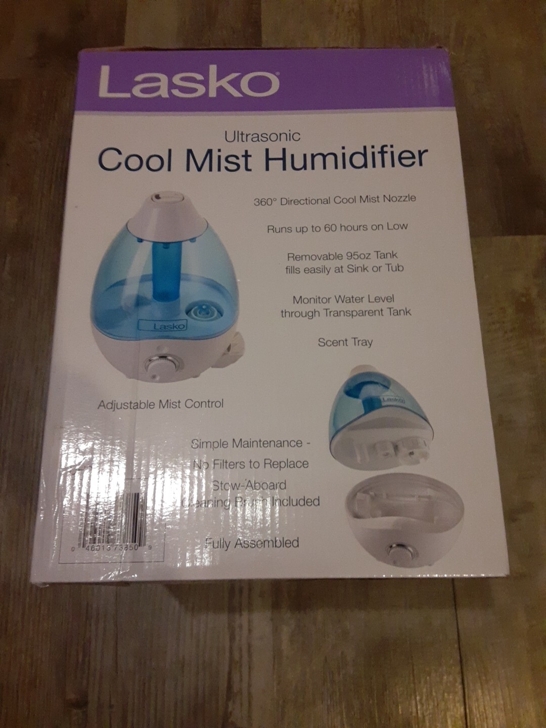 Lasko LKO-UH200 Ultrasonic 360 Degree 95 Ounce Capacity Cool Mist Humidifier